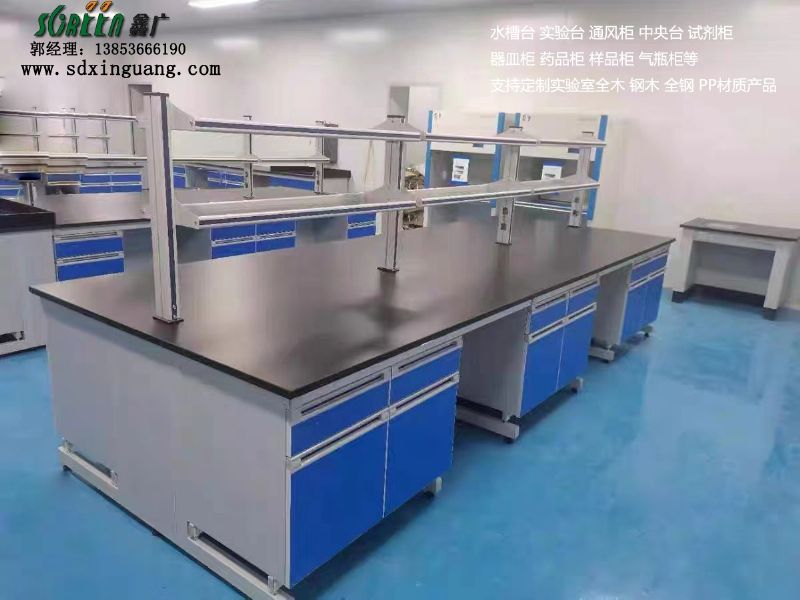 潍坊耐腐蚀实验台桌 工作台 钢木试验台中央台定制