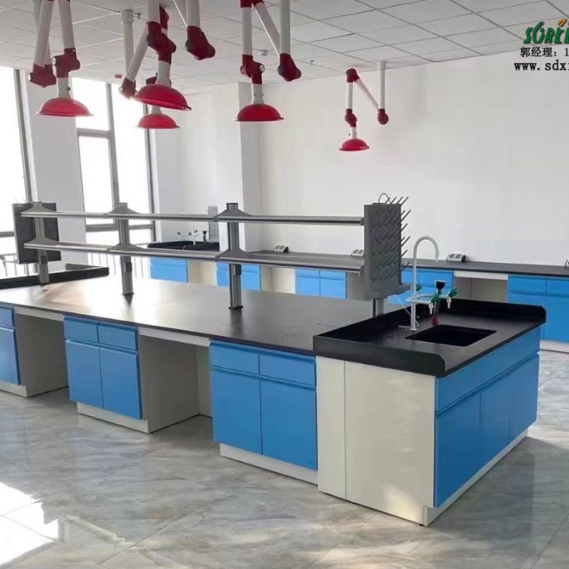 山东鑫广全钢实验室中央台 全钢边台化验室操作桌通风柜