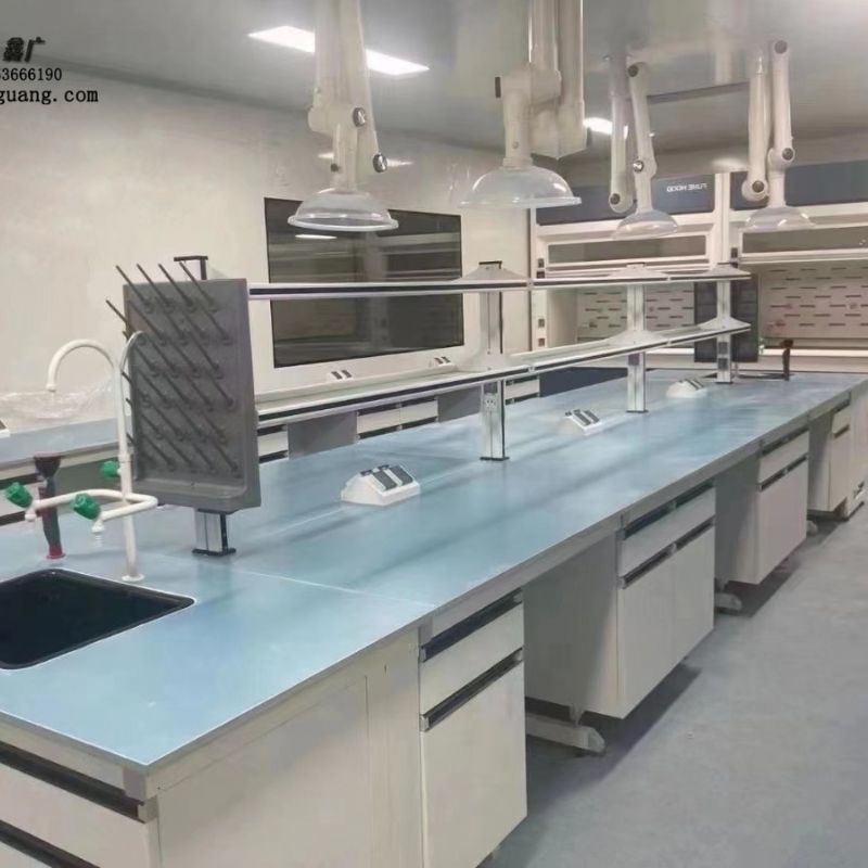 山东鑫广钢木实验台 实验室钢木中央台 化学实验室钢木实验边台