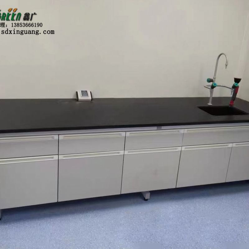 鑫广 钢木实验台 理化板操作边台 定制 防刮学校实验工作台