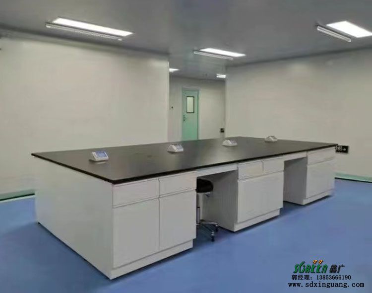 鑫广实验室工作台操作台 理化板实验桌全钢钢木化验台 边台