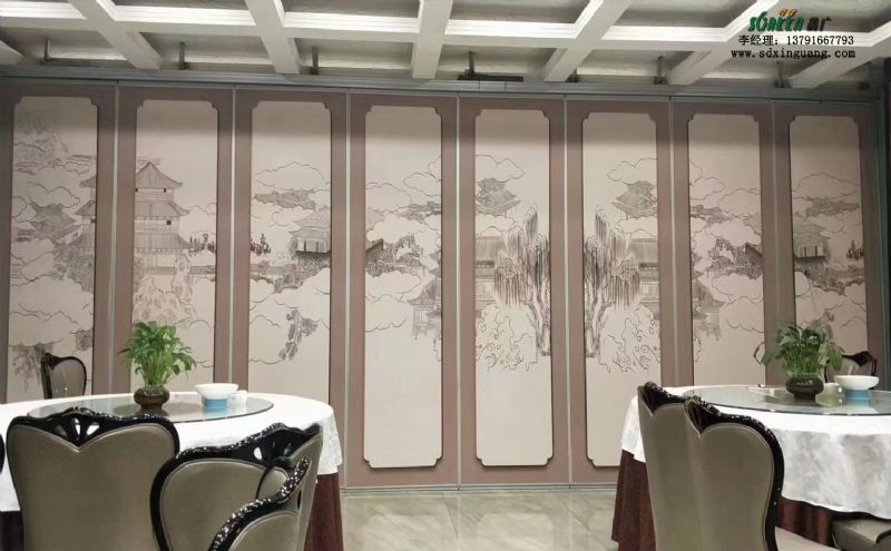 潍坊酒店活动隔断 会议室可隔音 可折叠移动屏风隔断墙