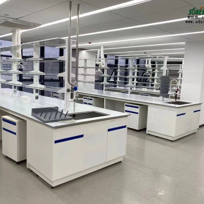 厂家定制全钢钢木中央台 实验室操作台设备 试剂架中央台批发
