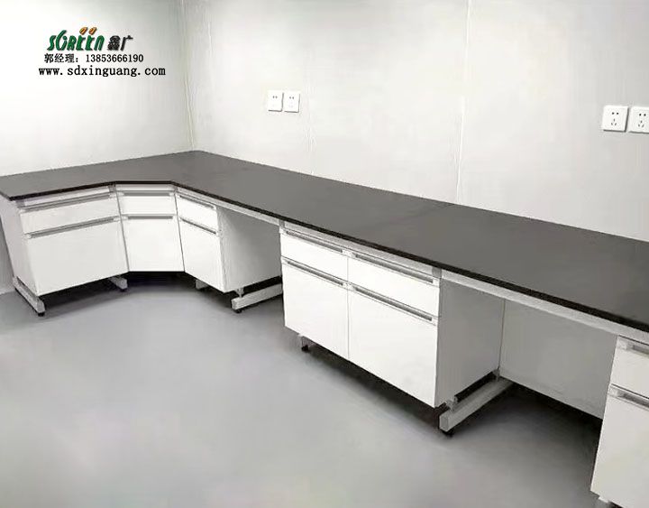 鑫广实验室钢木实验台边台 中央台 化验室工作台实验桌定制