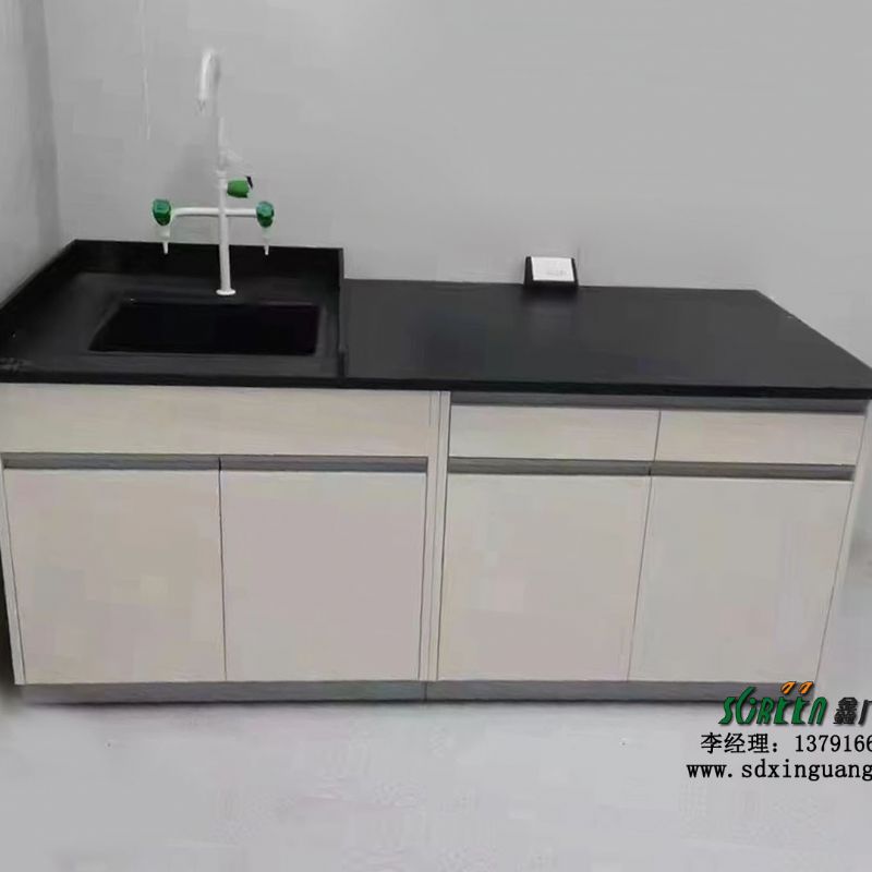 化验室边台 实验室水槽台 含水单三联水咀钢木洗涤槽水槽