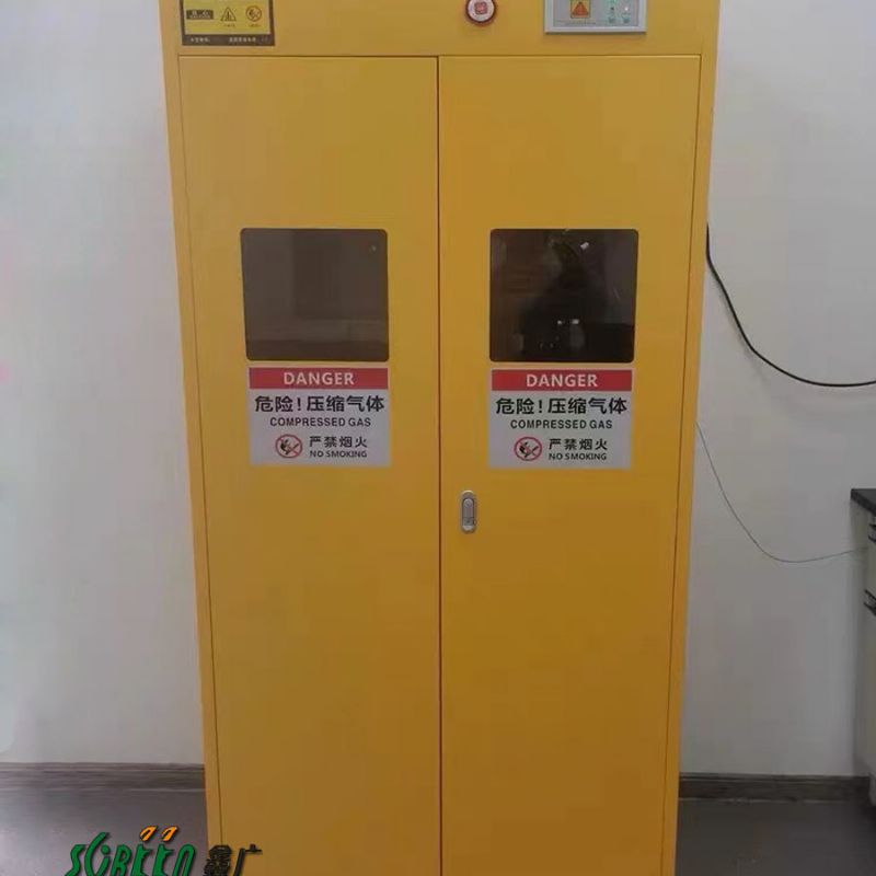 实验室乙炔甲烷易燃气体危险化学品存储柜全钢气瓶柜带报警