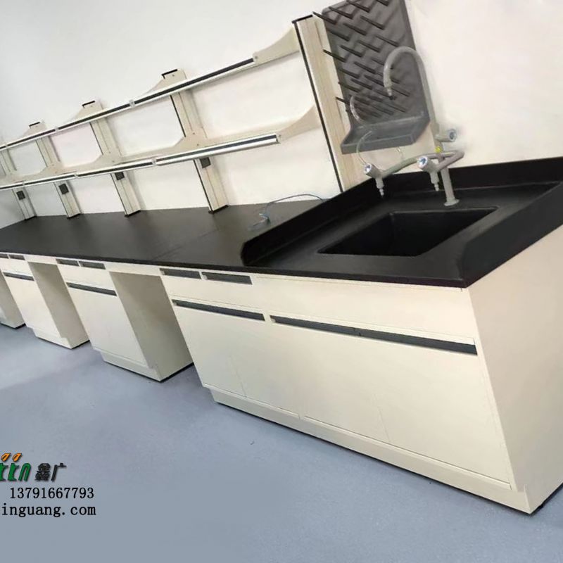 鑫广实验台厂家全钢实验室边台带试剂架pp水槽可选