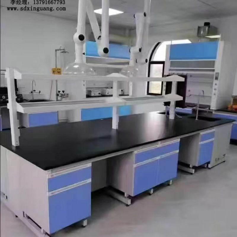 山东鑫广实验室钢木实验台,实芯理化板,通风柜